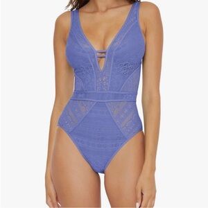 Becca NWT Large Blue Lace Swimsuit